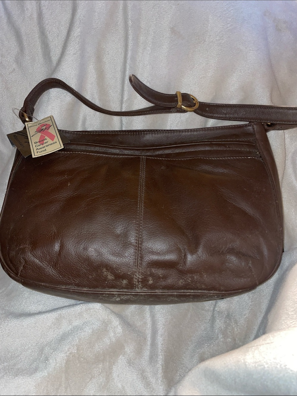Stone Mountain Leather Crossbody Shoulder Bag - Brown